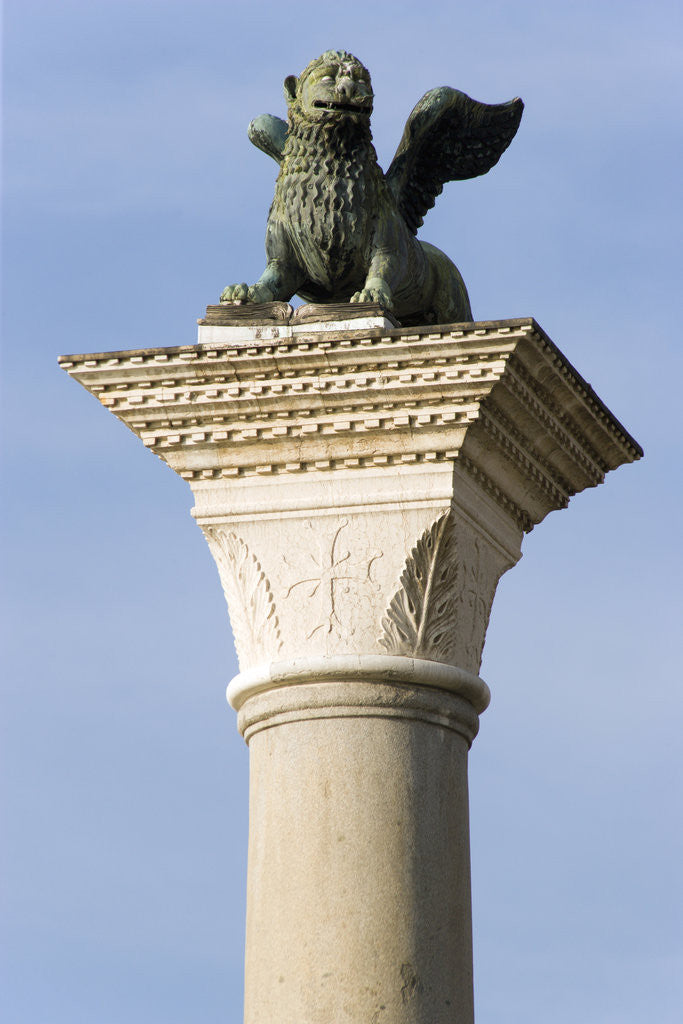 Detail of The Winged Lion of Venice Atop The Column of San Marco by Anonymous