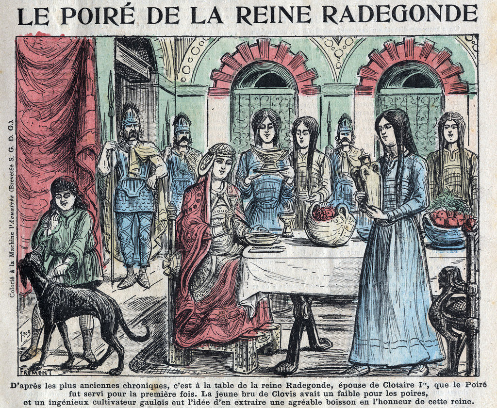 Detail of Illustration of Queen Radegonde Being Served Pear Brandy by Anonymous