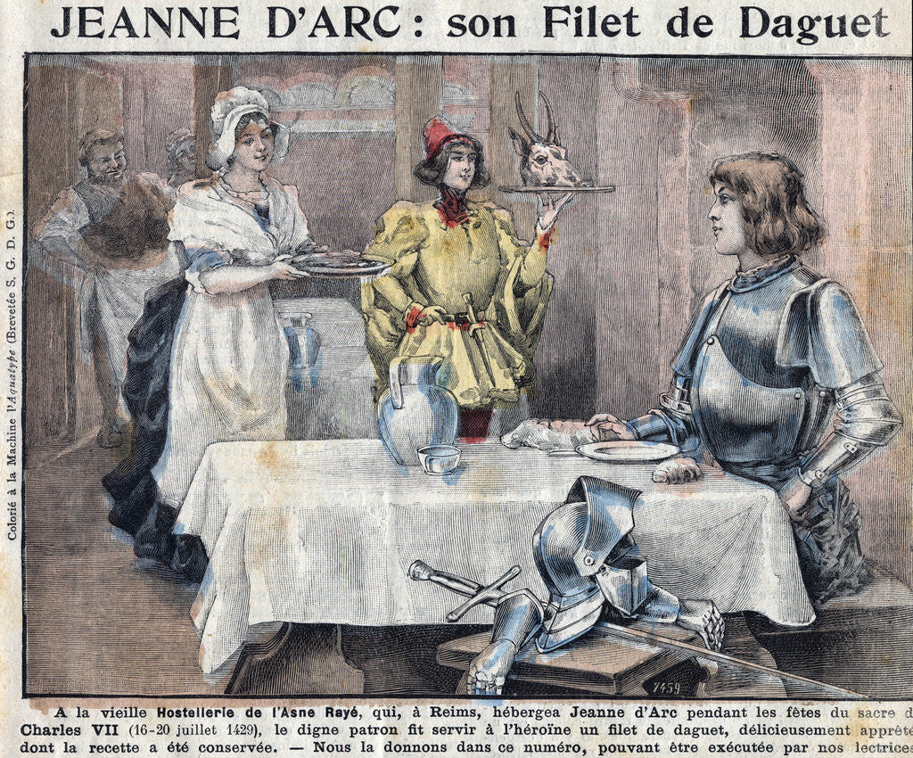 Detail of Illustration of Joan of Arc Being Served Filet of Stag by Anonymous