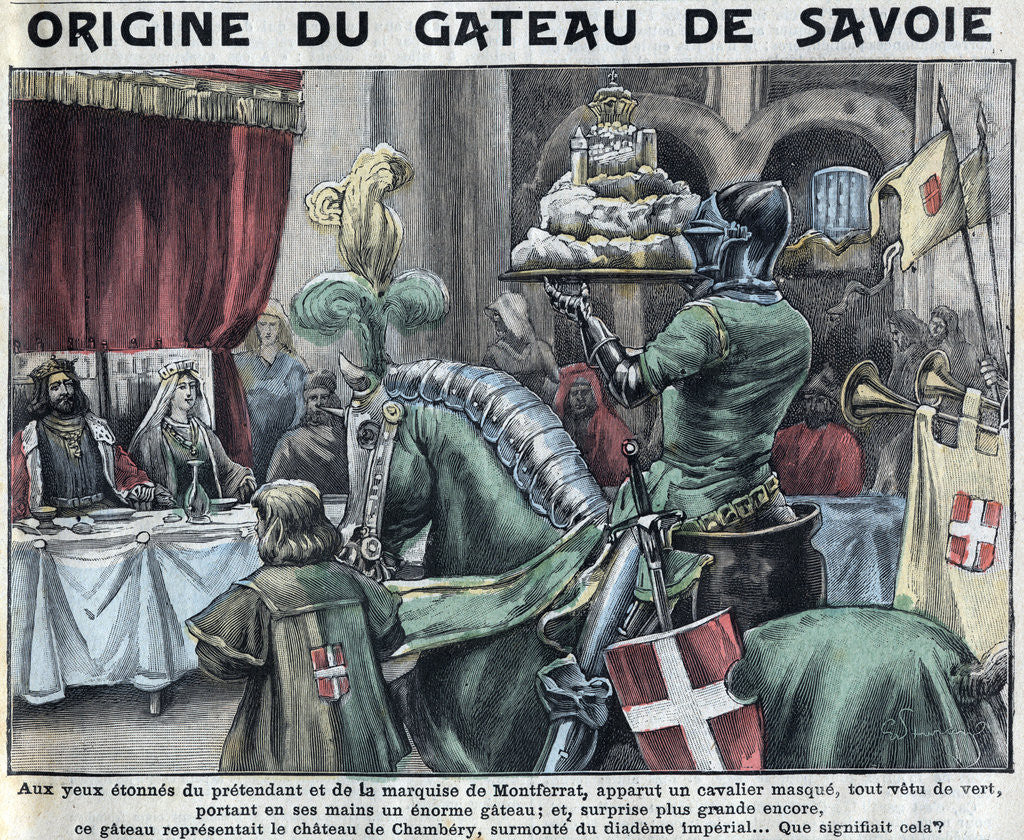 Detail of Illustration of the Origin of Gateau de Savoie by Anonymous