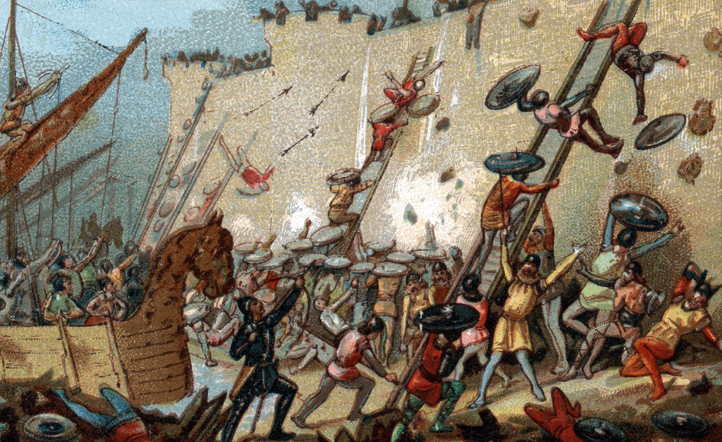 Detail of Illustration of the Siege of Paris by Normans by Corbis