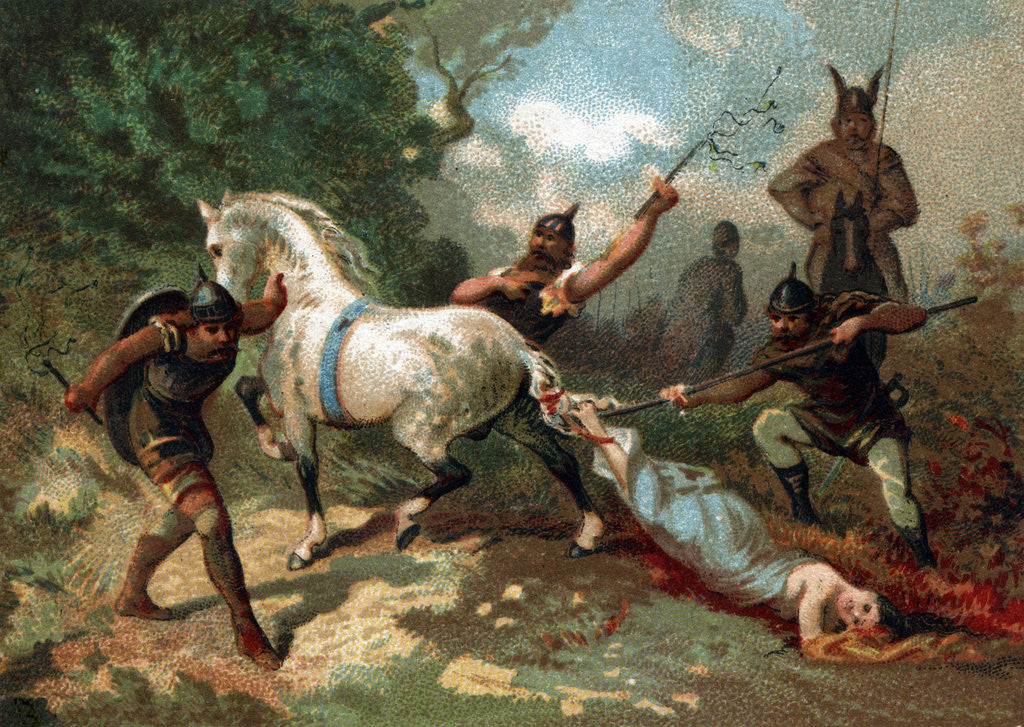 Detail of Illustration of the Death of Brunhilda by Anonymous