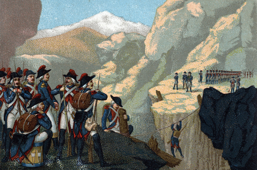 Detail of Illustration of the Passage of the Simplon by General Bethencourt by Anonymous