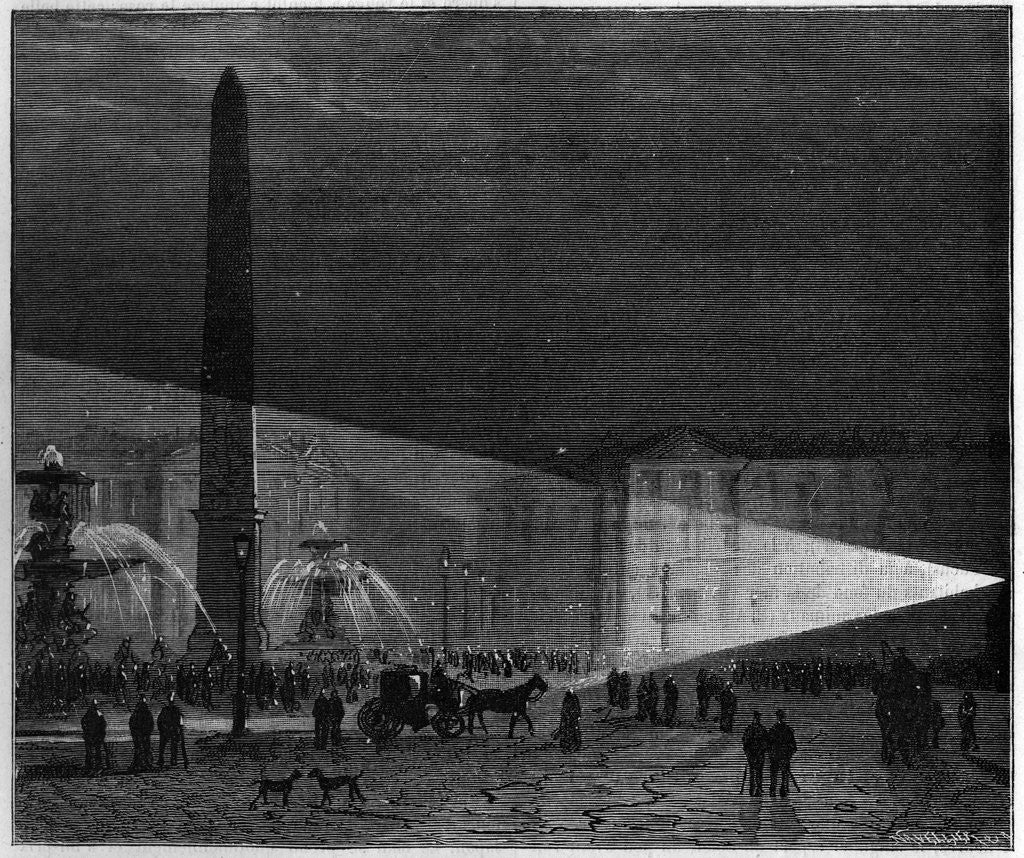 Detail of Illustration of the Debut of Electric Lighting in Place de la Concorde by Anonymous