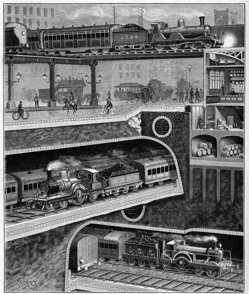 Detail of Illustration of Railway Transport in London by Anonymous