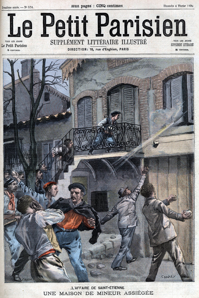 Detail of Illustration of a Besieged Miner's House in St.-Etienne by Anonymous