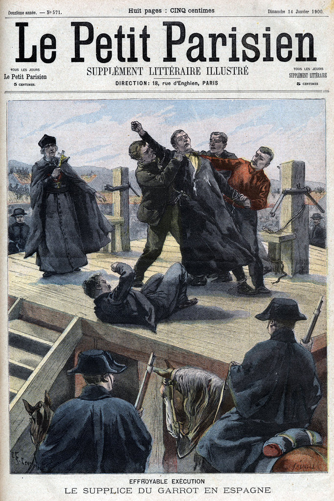 Detail of Illustration of an Execution by Garroting in Spain by Anonymous