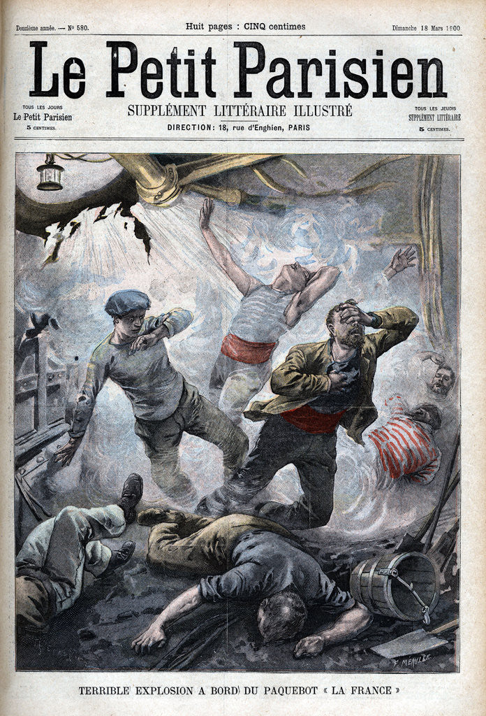 Detail of Illustration of an Explosion on Board a French Ship by Anonymous