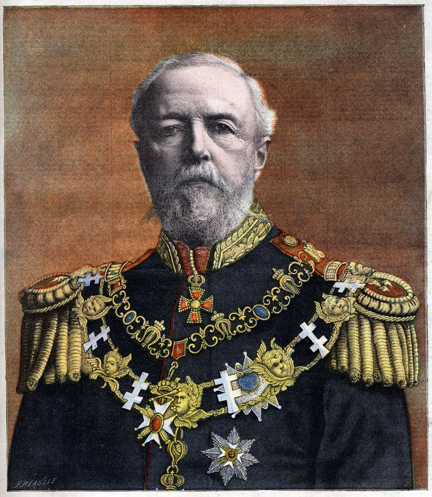Detail of Newspaper Illustration of Oscar II, King of Sweden by Anonymous
