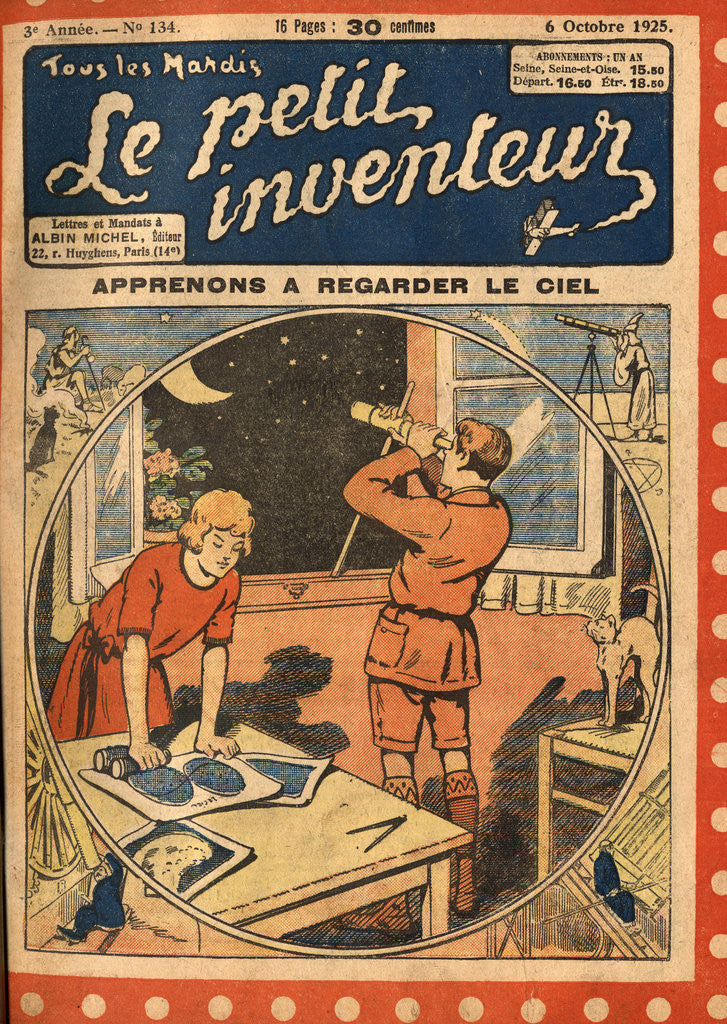 Detail of Illustration of Children Learning About Astronomy by Anonymous