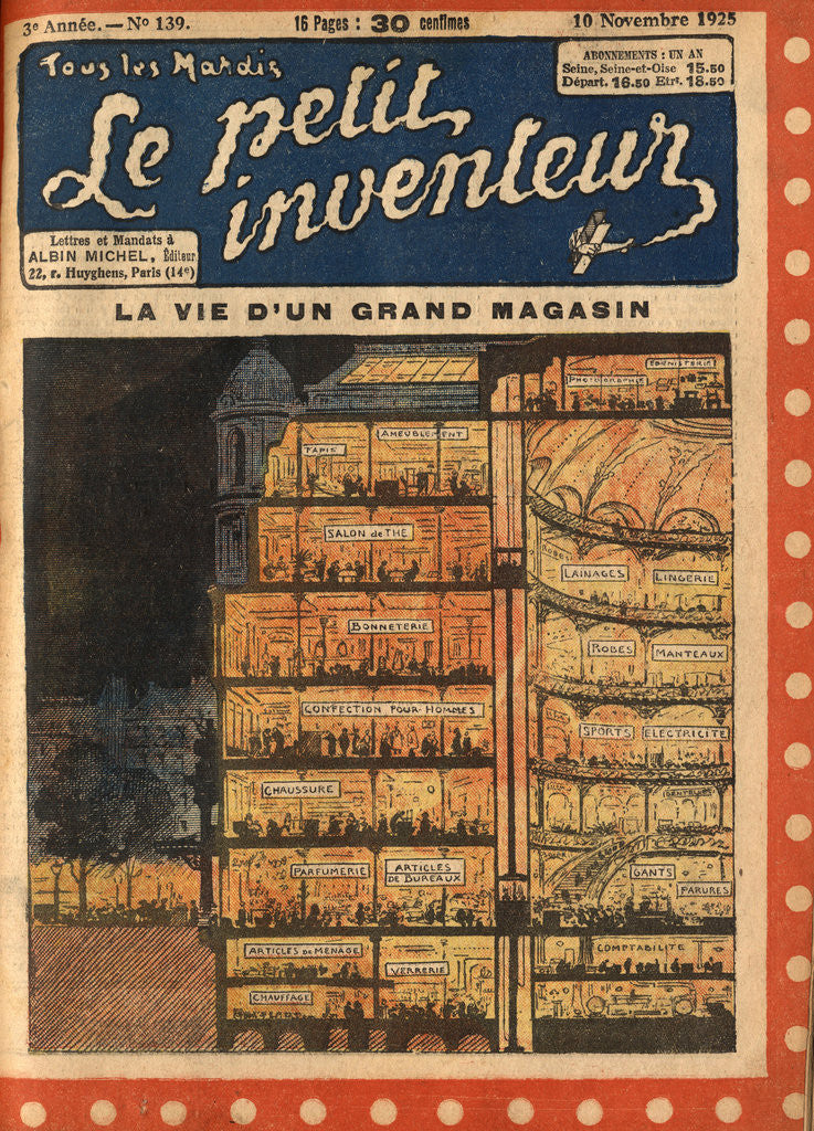 Detail of Illustration of Cross Section of a Department Store by Anonymous
