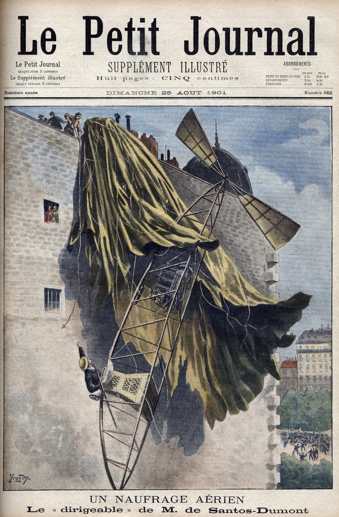 Detail of Illustration of an Airship Accident in Paris by Anonymous