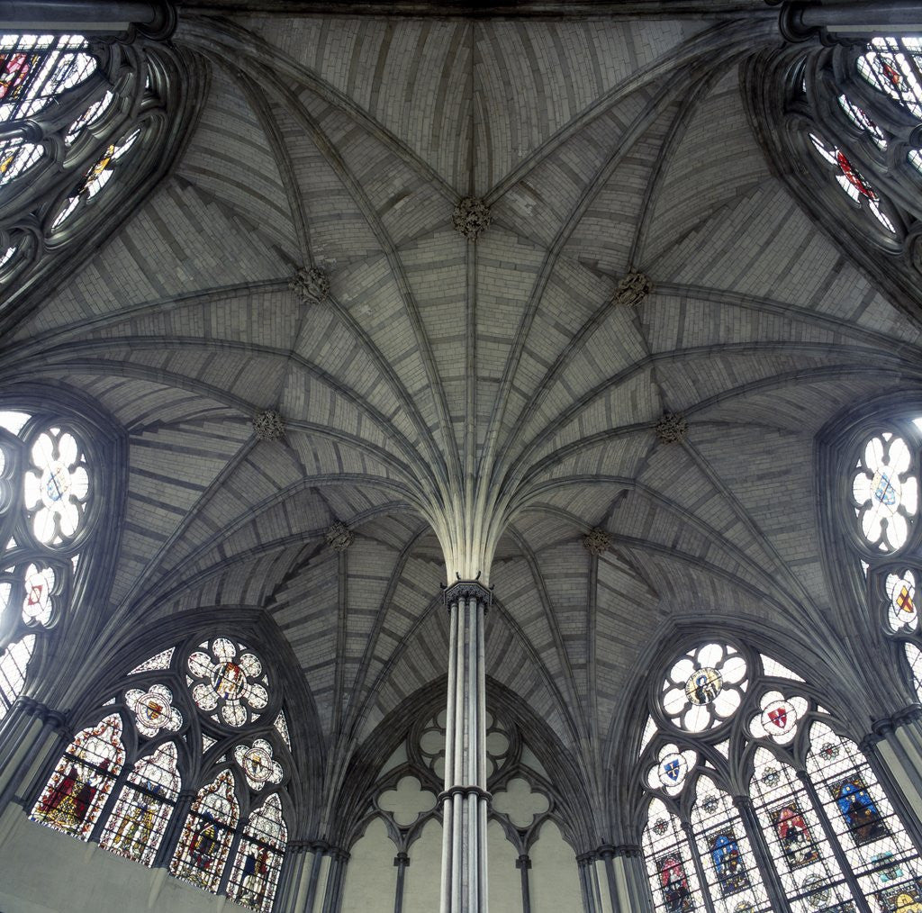 Detail of Fan Vaulting in Westminster Abbey Chapter House Ceiling by Corbis