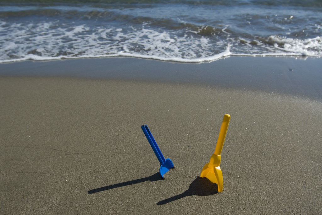 Detail of Toy Shovels in Sand by Anonymous