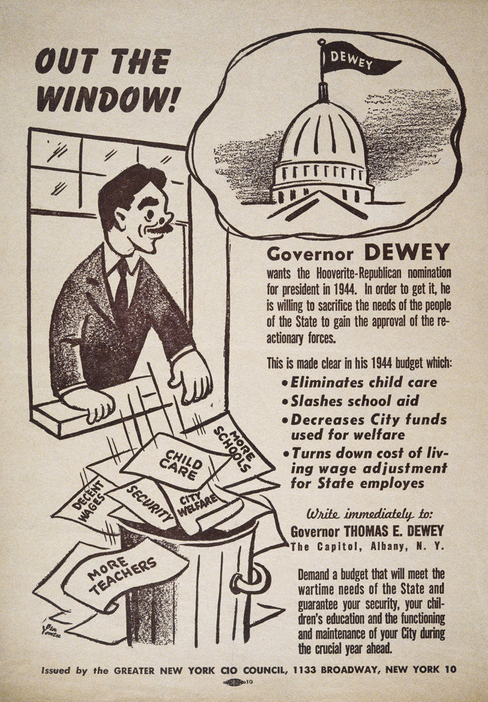 Detail of Anti-Dewey Campaign Ad by Anonymous