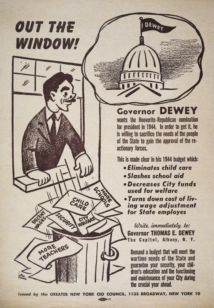 Detail of Anti-Dewey Campaign Ad by Corbis
