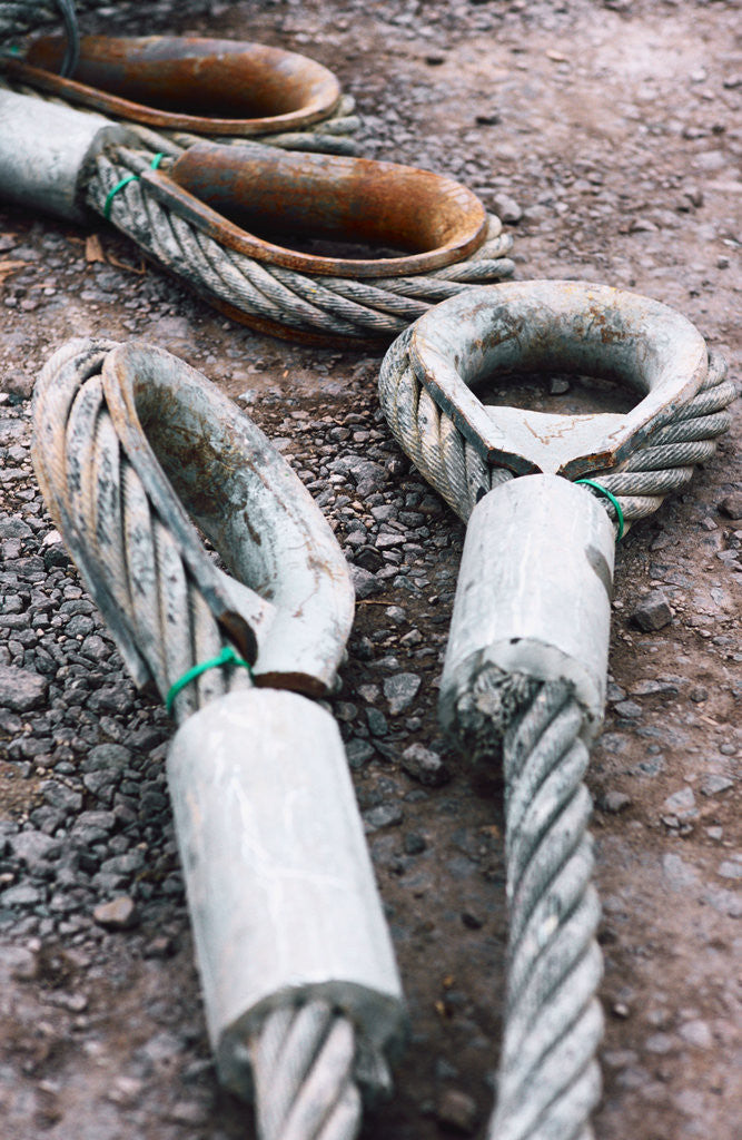 Detail of Steel Cables on a Construction Site by Anonymous