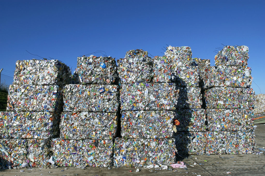 Detail of Stack of Bales at Recycling Center by Corbis