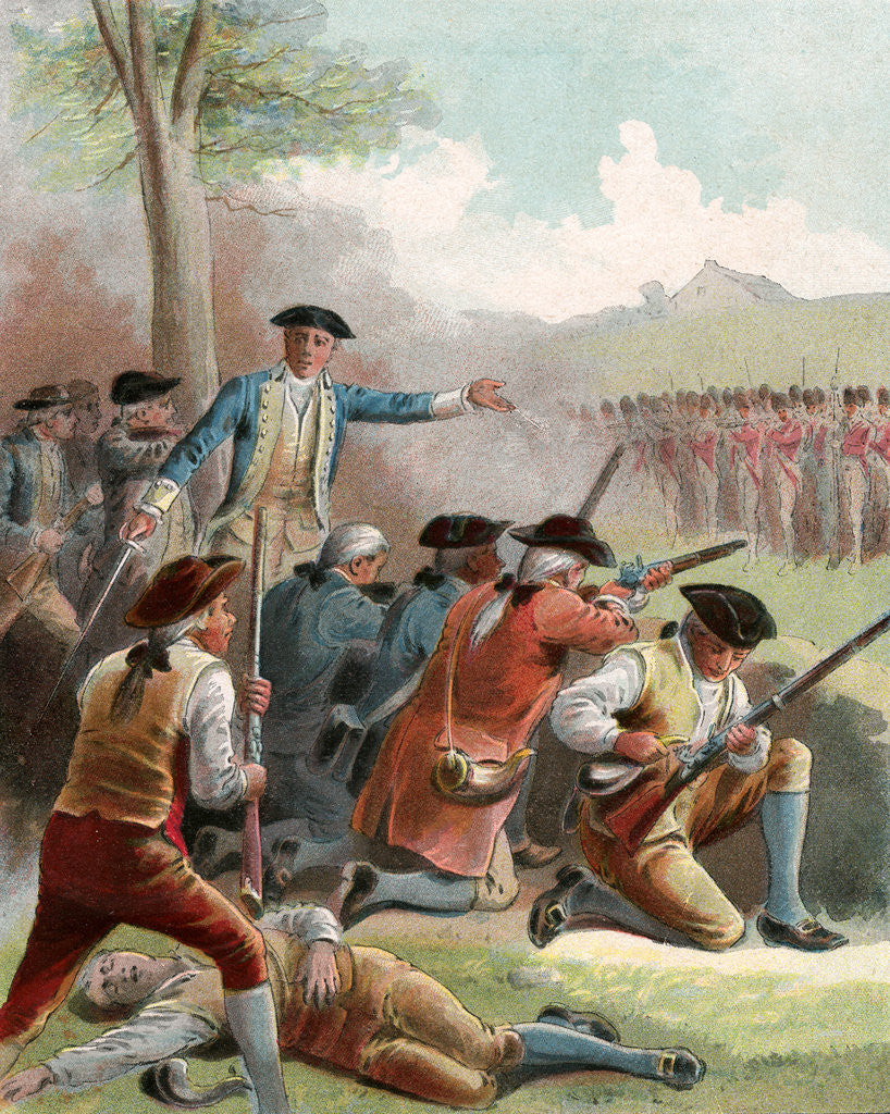 Detail of Illustration of George Washington and Soldiers Attacking Redcoats on Their Return to Boston by Anonymous