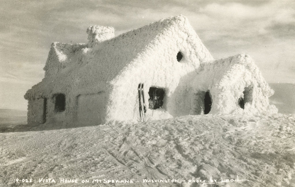 Detail of Ski Chalet Covered in Snow by Anonymous