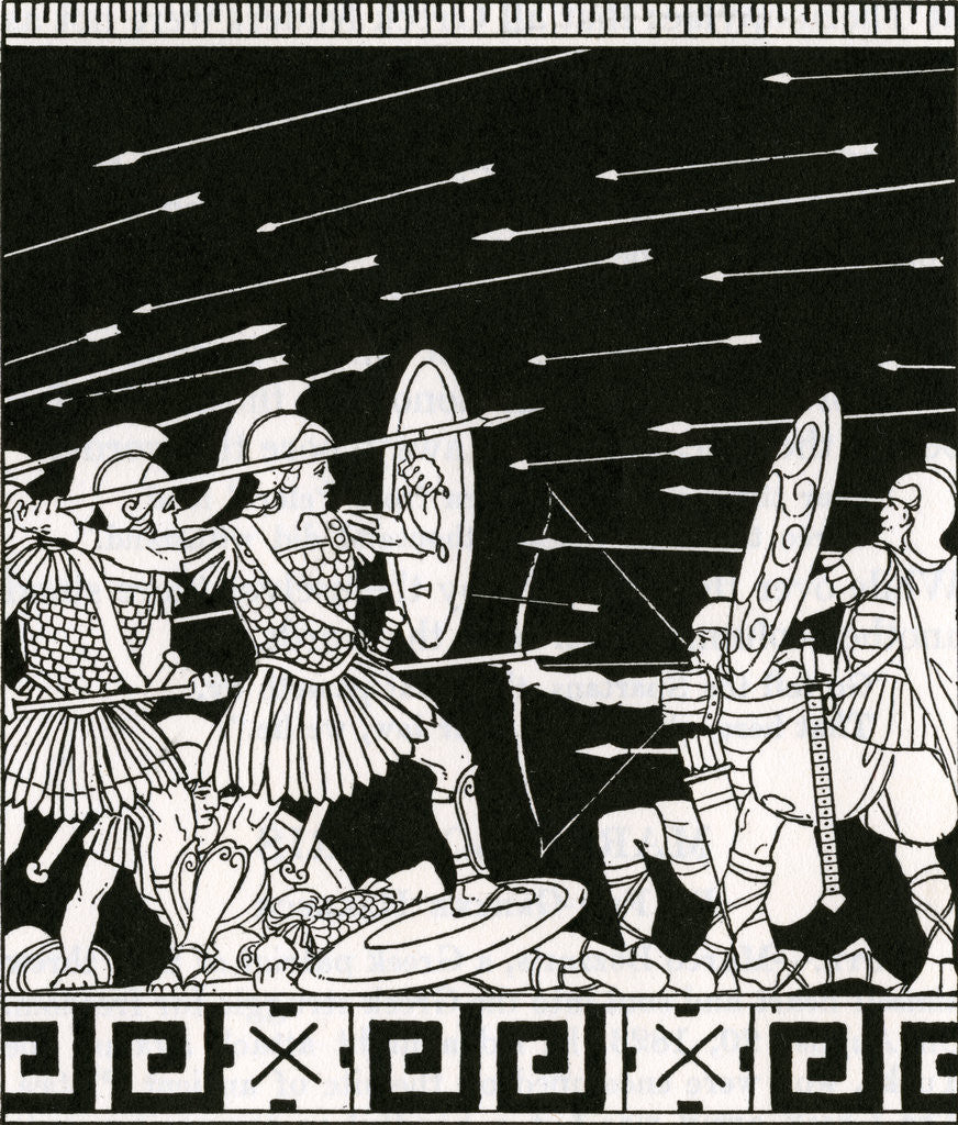 Detail of The Battle of Thermopylae by Herbert N. Rudeen