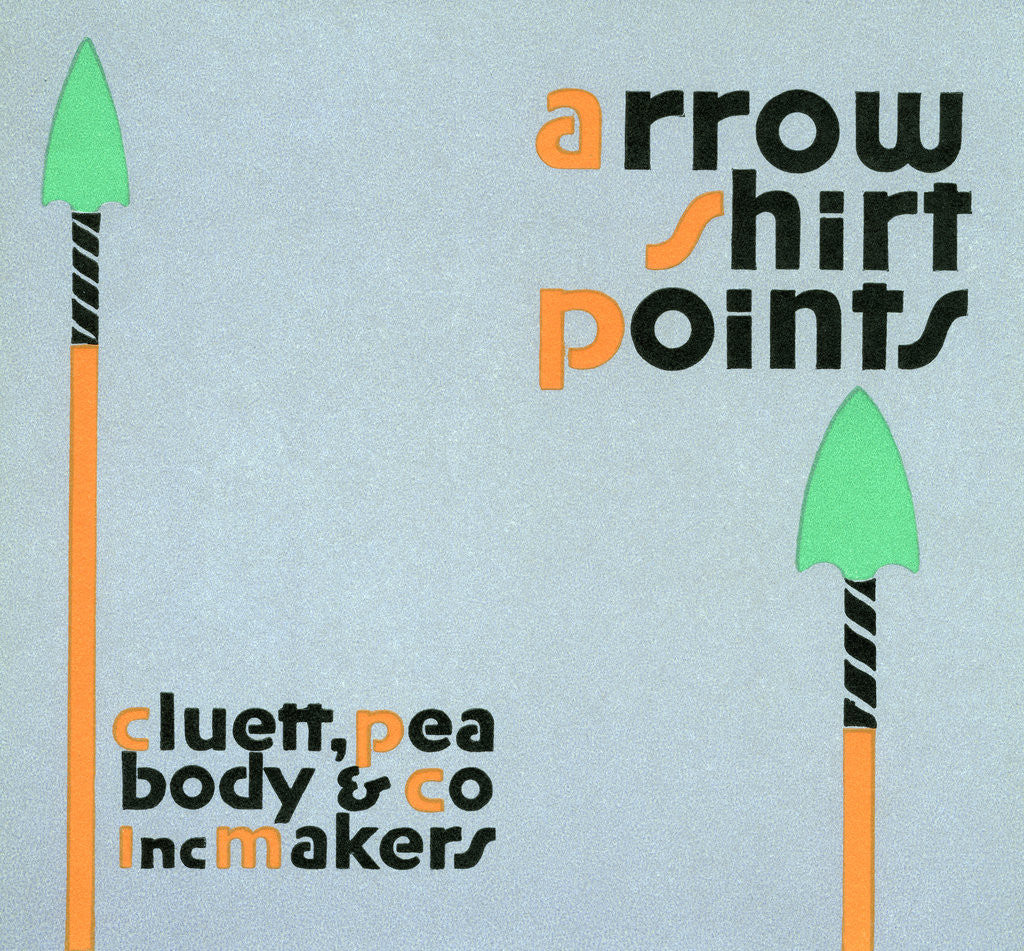 Detail of Arrow Shirt Points Advertisement by Egbert G. Jacobson