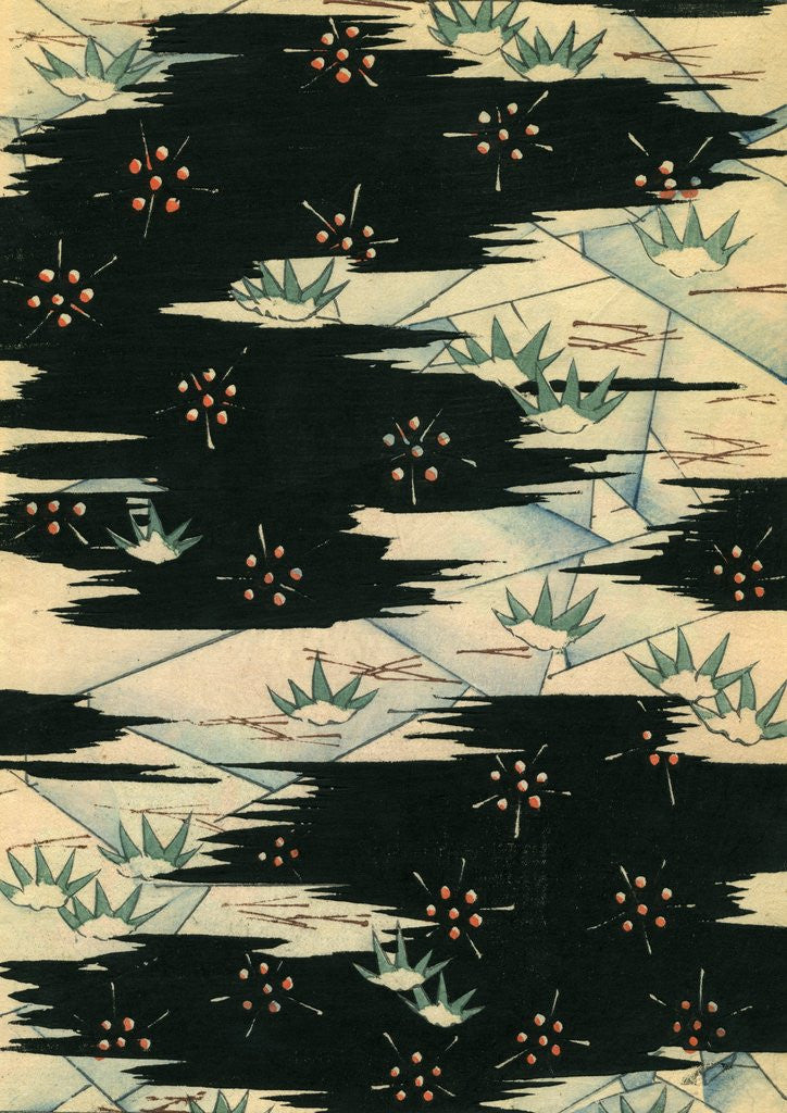 Detail of Illustration of Black and White Design with Plant Forms by Anonymous