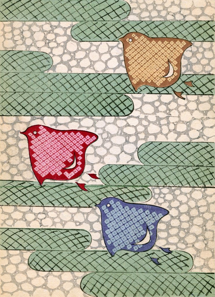 Detail of Illustration of Abstracted Birds by Anonymous