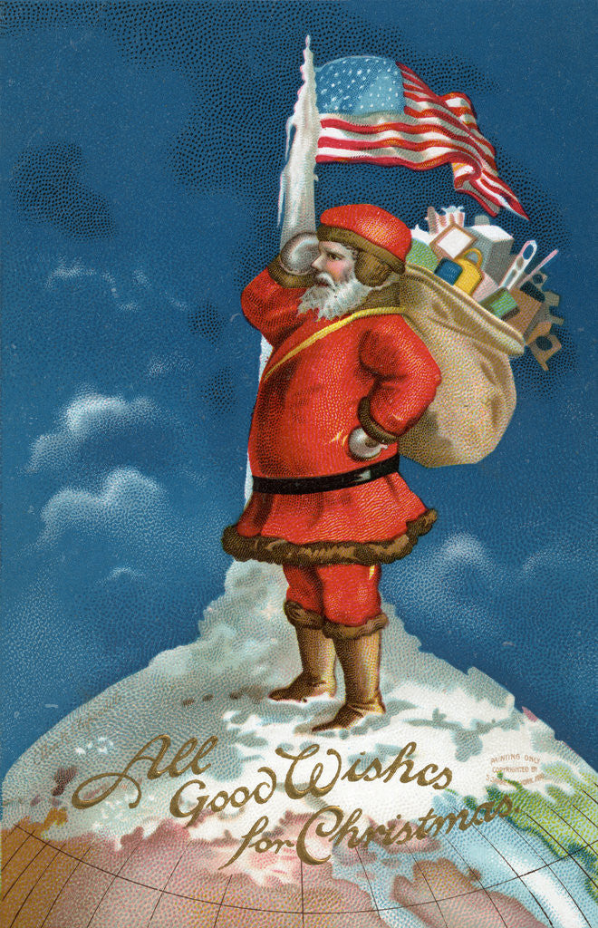 Detail of All Good Wishes for Christmas Postcard by Anonymous