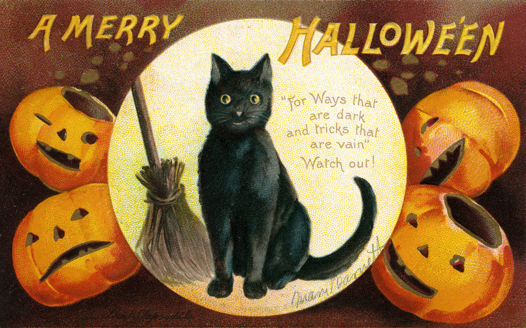 Detail of A Merry Halloween Postcard by Ellen H. Clapsaddle
