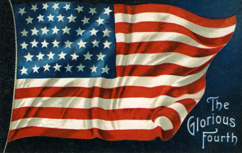Detail of The Glorious Fourth Postcard with American Flag by Anonymous