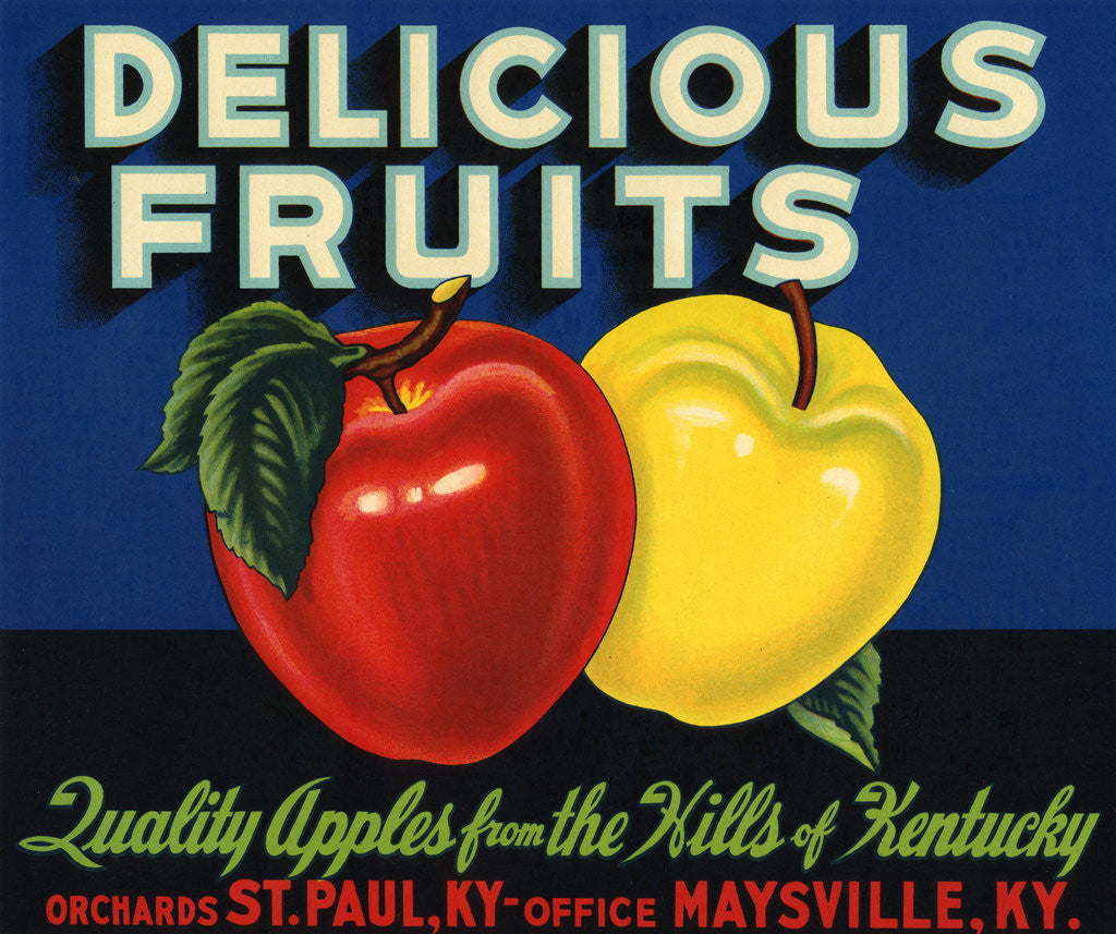 Detail of Delicious Fruits Fruit Crate Label by Anonymous