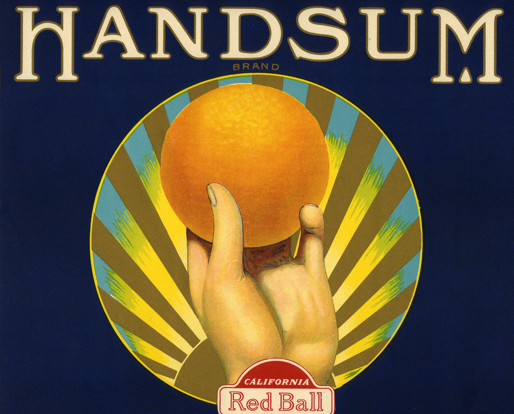 Detail of Handsum Brand Fruit Crate Label by Anonymous
