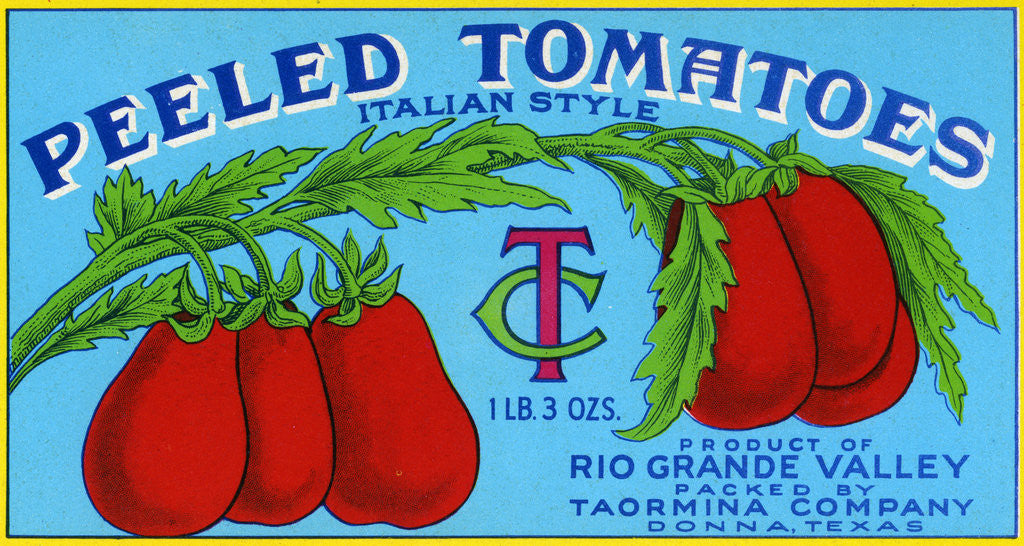Detail of Peeled Tomatoes Italian Style Product Label by Corbis