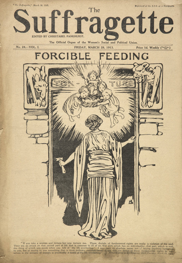 Detail of Forcible Feeding Cover of The Suffragette by Anonymous