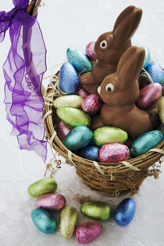 Detail of Easter Egg Collection in Basket by Anonymous