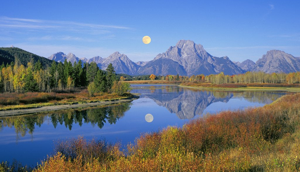 Detail of Full Moon Rising Over the Oxbow Bend by Anonymous