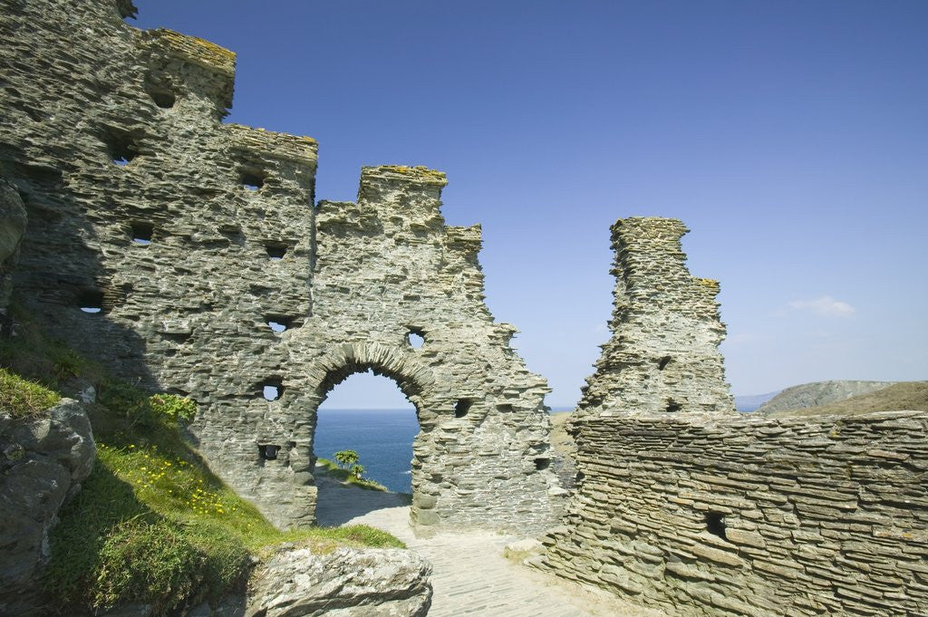 Detail of Ruins of Tintagel Castle by Corbis