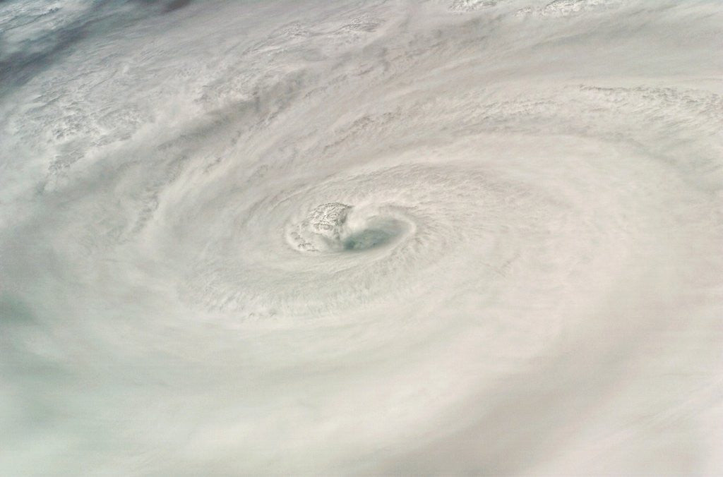Detail of Eye of Hurricane Dean Seen from Space by Anonymous