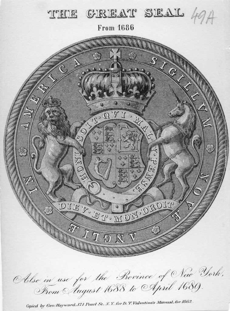 Detail of 17th Century Seal of New York by Anonymous