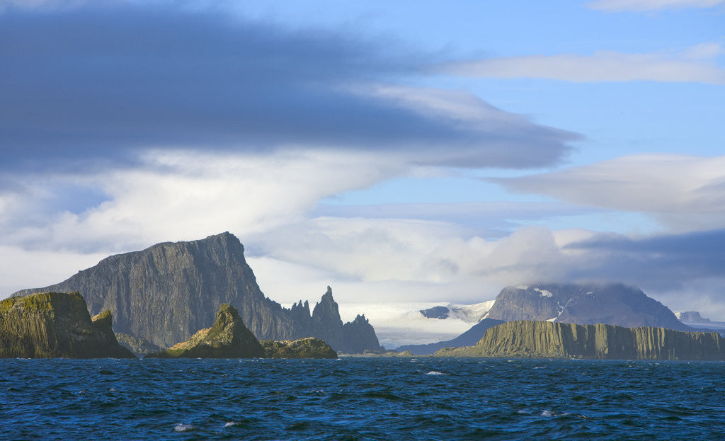 Detail of Dramatic Mountain Range Rising from Coast by Anonymous