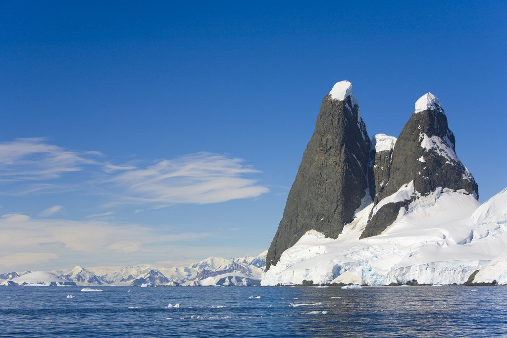Detail of Snowcapped Pinnacles on Coast by Anonymous