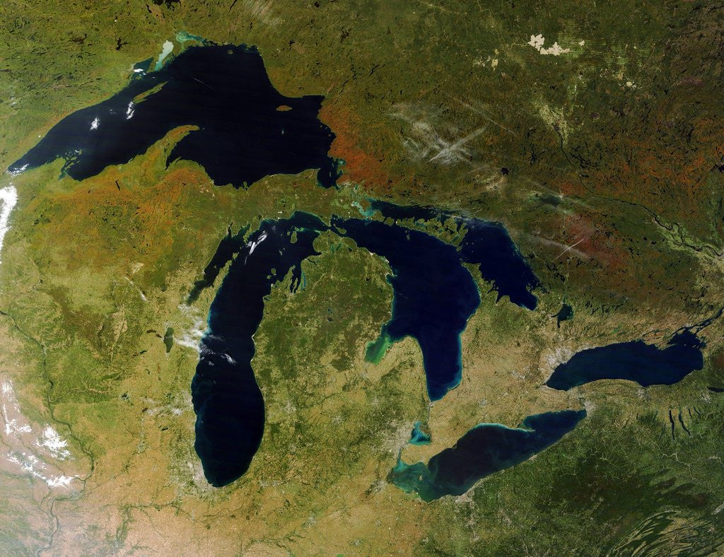 Detail of Great Lakes in North America by Anonymous