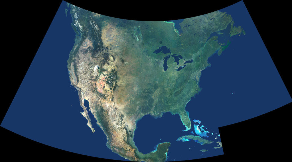Detail of Topographic Composite of North American Continent by Anonymous