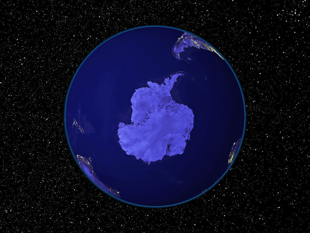 Detail of Dark View of Earth Centered on Antarctica by Corbis