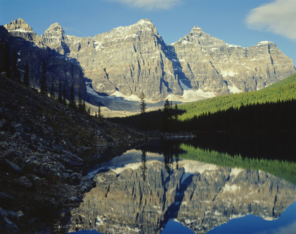 Detail of Mountains Reflecting on Morraine Lake by Anonymous