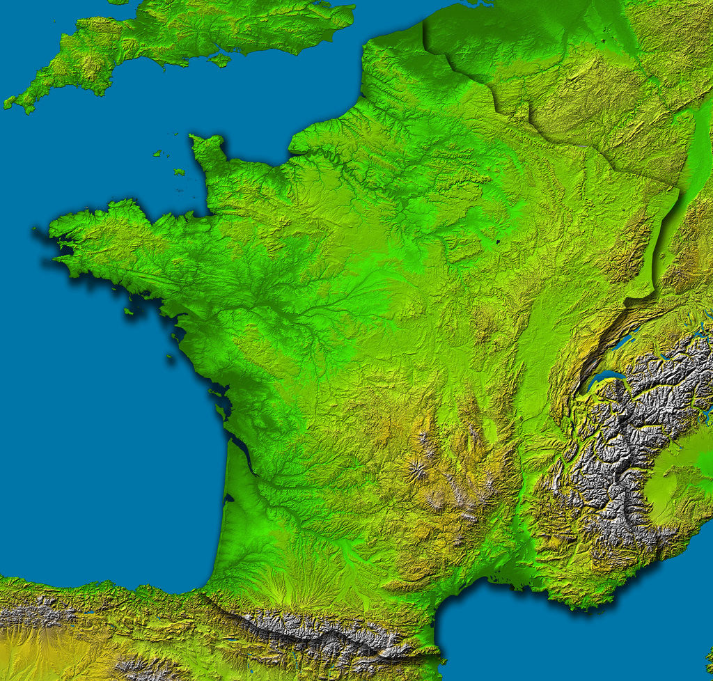 Detail of Topographic Image of France by Anonymous