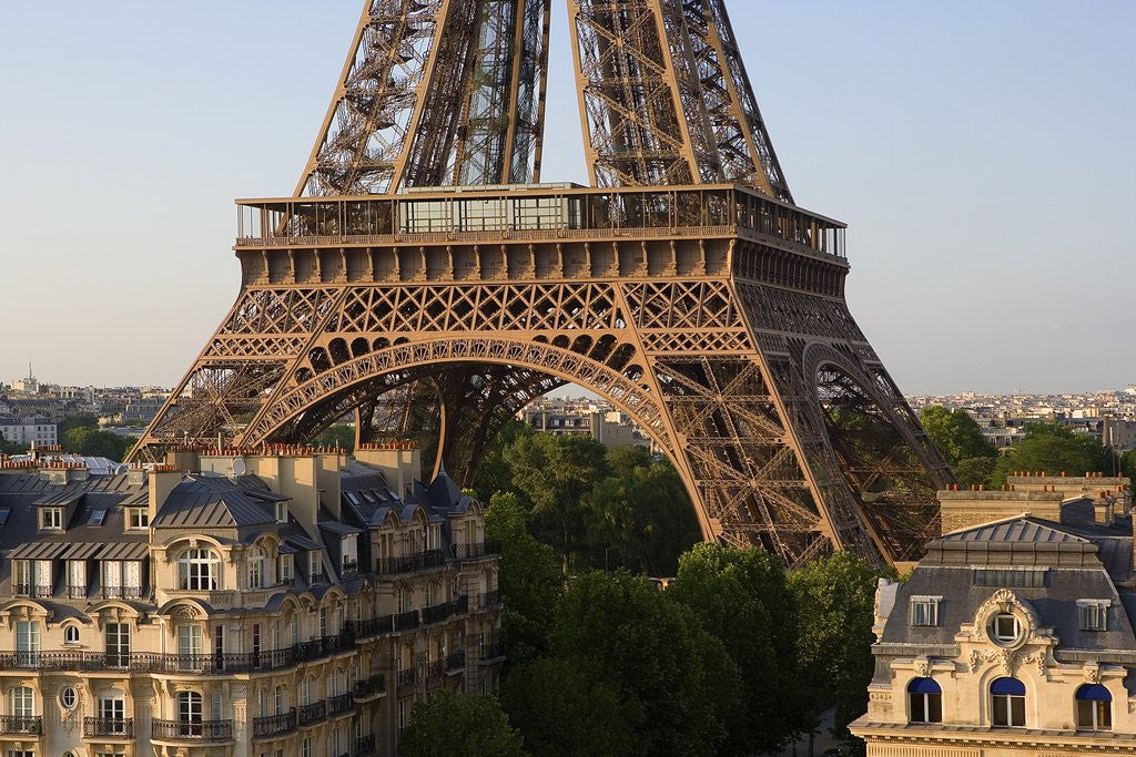 Detail of Eiffel Tower and Apartment Buildings by Anonymous