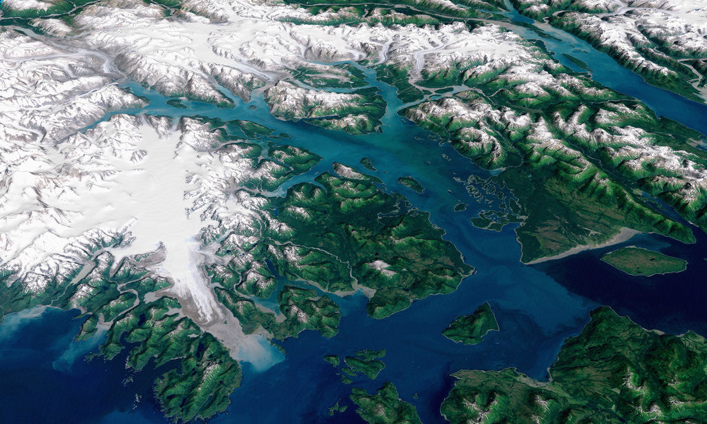 Detail of Glaciers Melting into Glacier Bay by Corbis