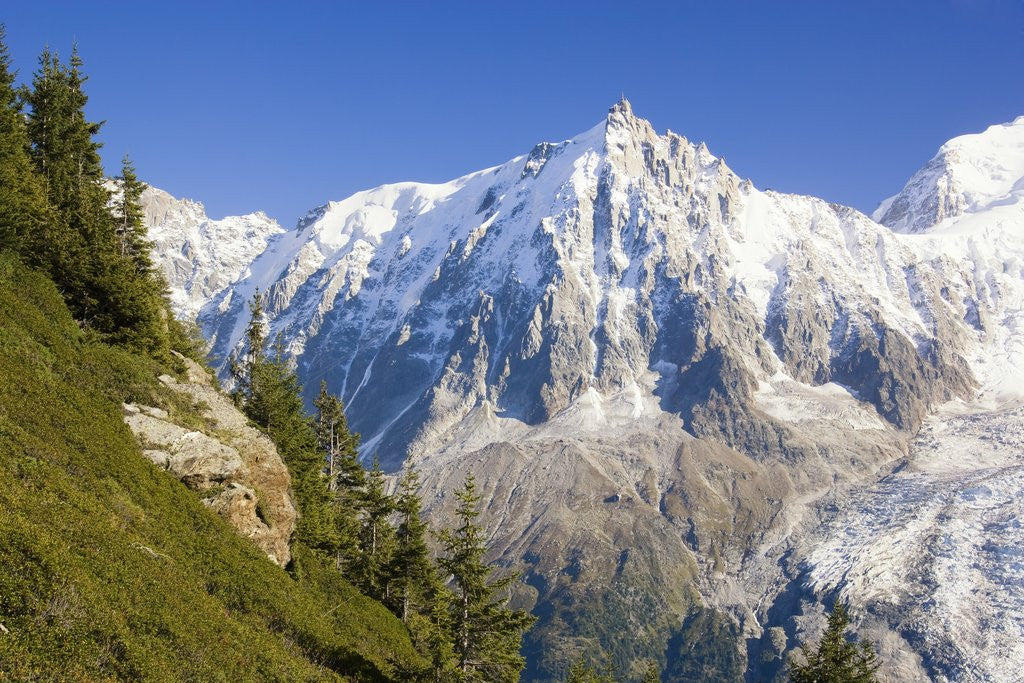 Detail of Aiguilles de Mont Blanc, Aguilles du Midi and Glacier des Bosson by Corbis